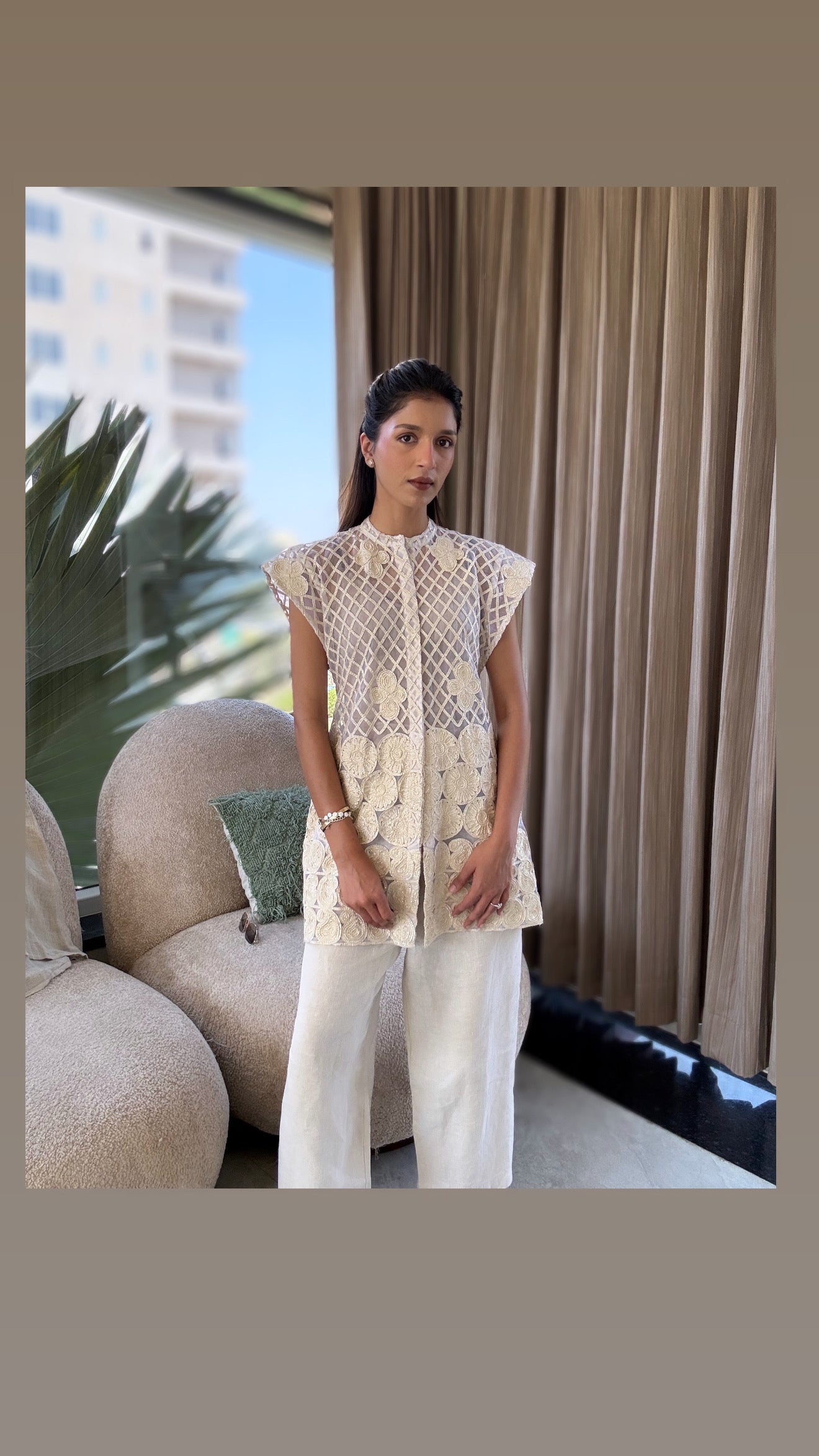 Ivory Lace Gota Set