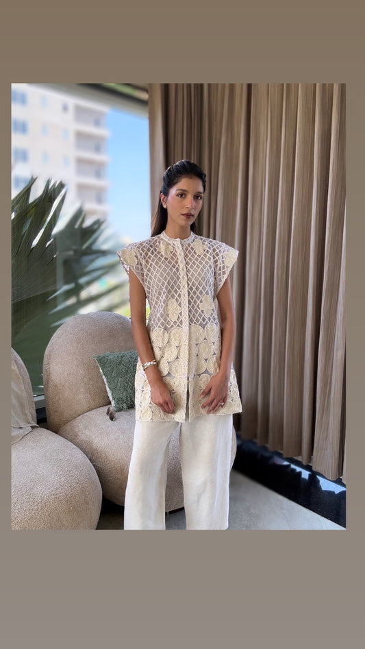 Ivory Lace Gota Set